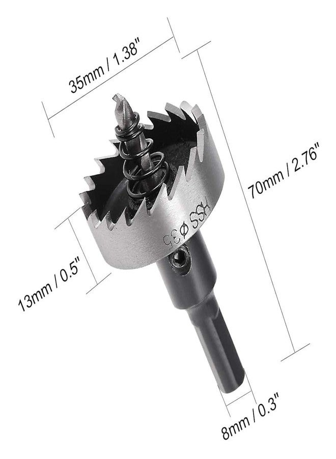 UPTODATETOOLS Up To Date 35mm HSS Drill Bit & Hole Saw Cutter Kit, High Speed Steel Cutting Tool for Metal & Wood - Image 2